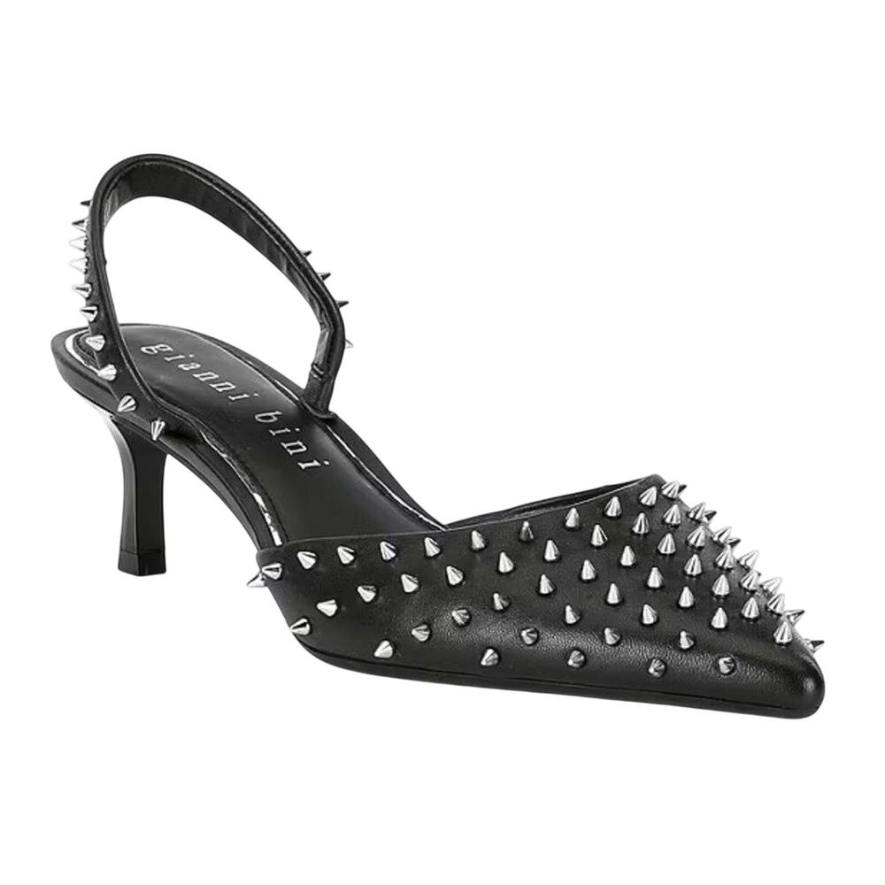 Gianni Bini Azurie Leather Studded Rockstud Slingback Spike Pumps Size 6